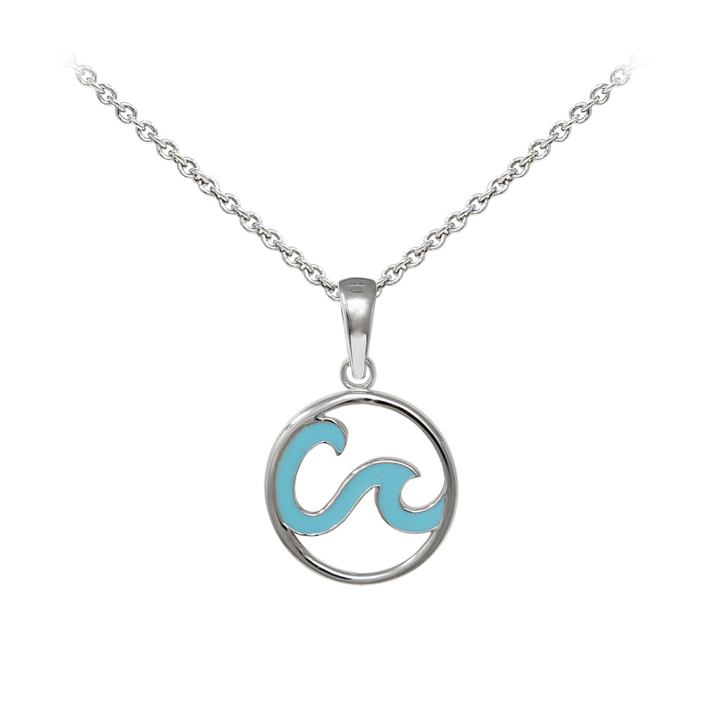 Double Wave (Enamel) Sterling Silver Dainty Necklace