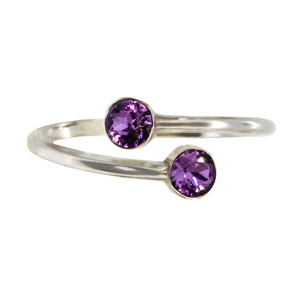 February Birthstone Sterling Silver Ring Wrap