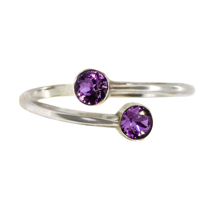 February Birthstone Sterling Silver Ring Wrap