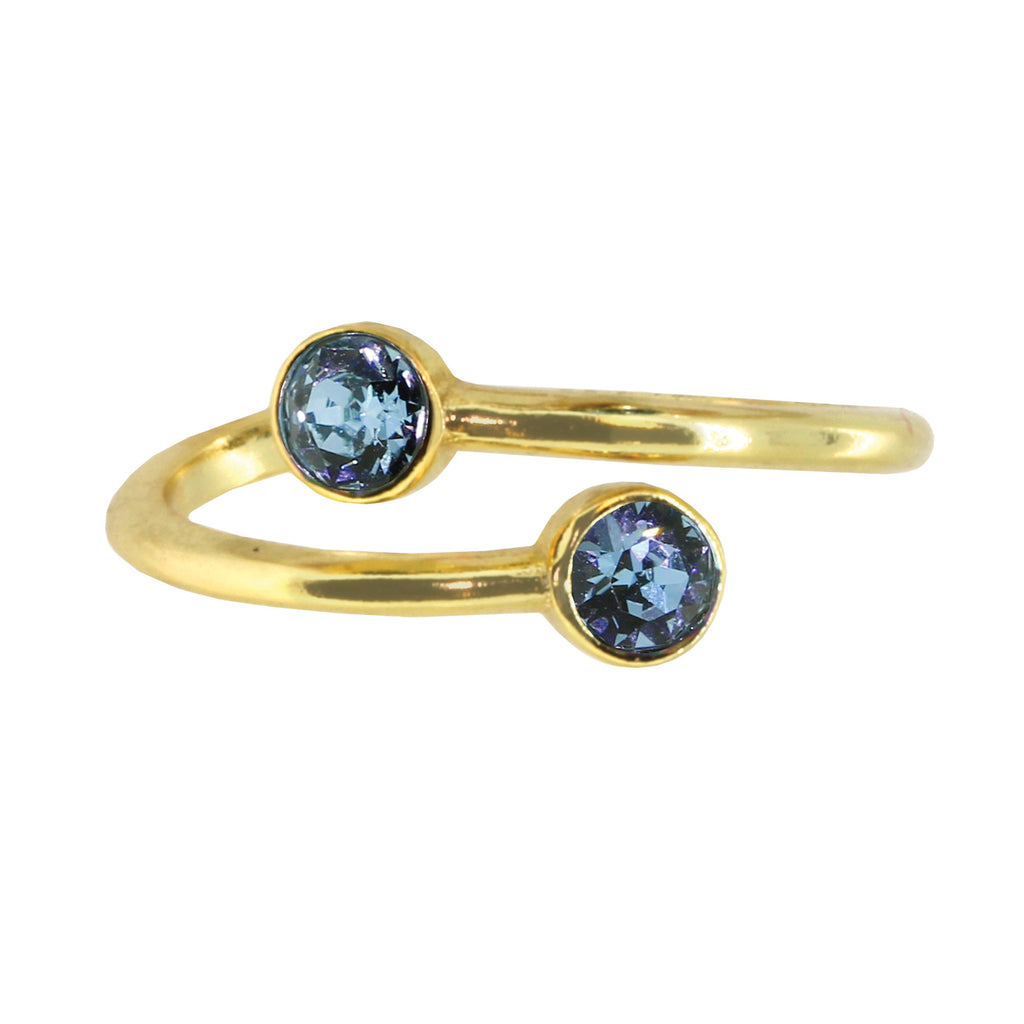 March Birthstone Sterling Silver Ring Wrap