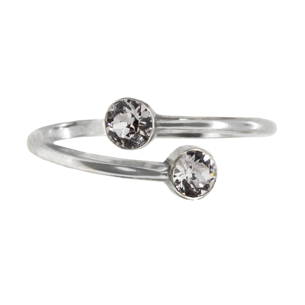 April Birthstone Sterling Silver Ring Wrap