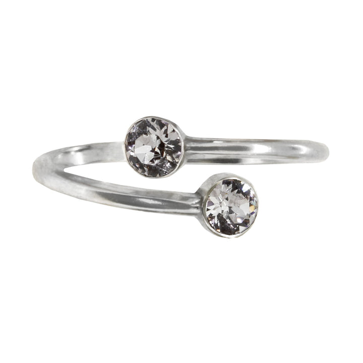 April Birthstone Sterling Silver Ring Wrap
