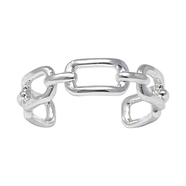 Paperclip Links Bold Sterling Silver Ring Wrap
