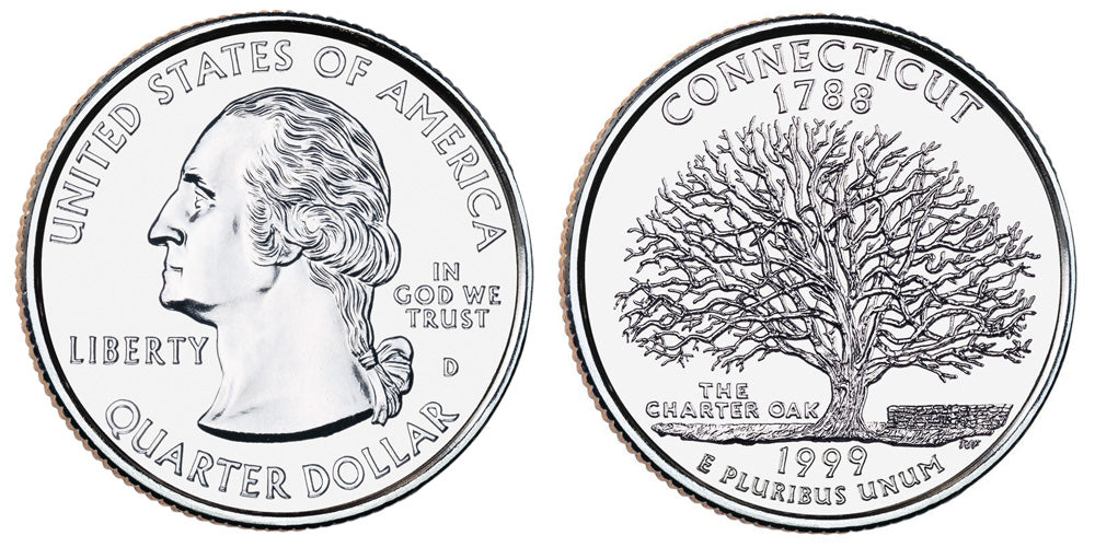 Connecticut State Quarter #5 (1999)- D uncirculated - US mint