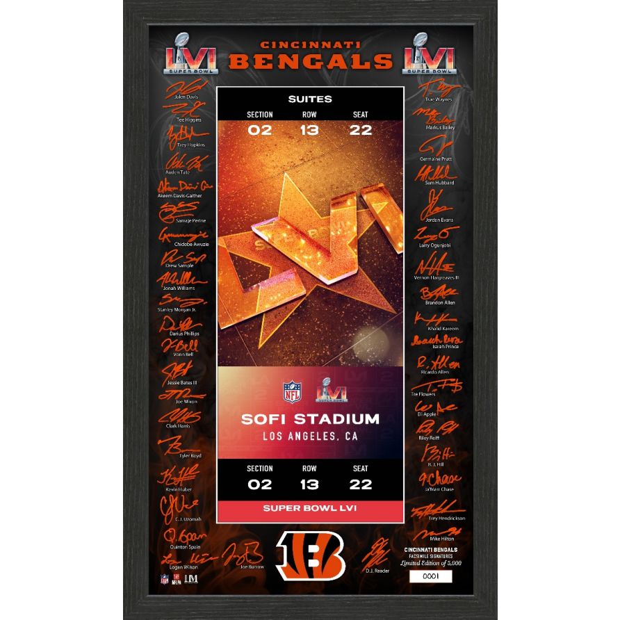 Cincinnati Bengals Super Bowl LVI Signature Ticket