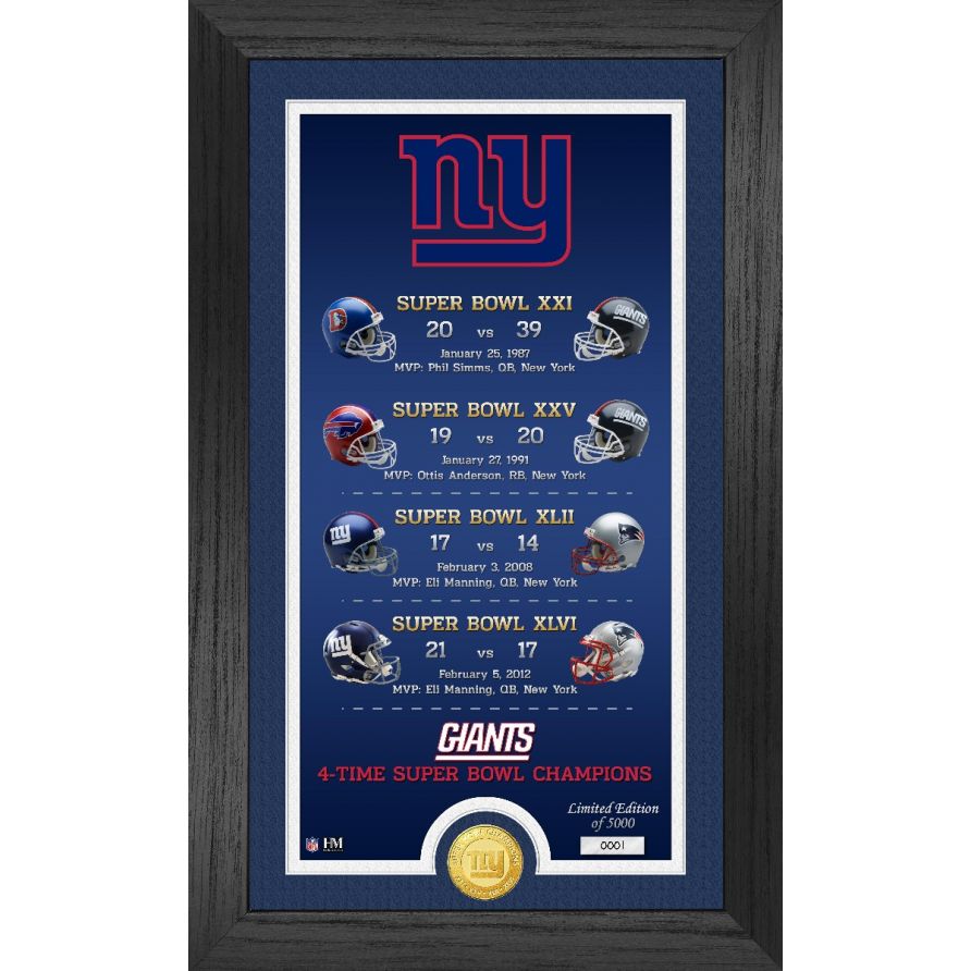 New York Giants "Legacy" Bronze Coin Photo Mint