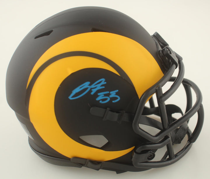 Braden Fiske Signed Rams Eclipse Alternate Speed Mini Helmet (JSA COA)