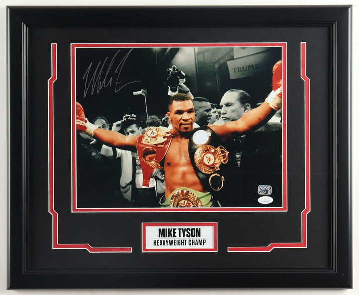 Mike Tyson Signed Custom Framed Photo Display (Tyson & JSA COA)