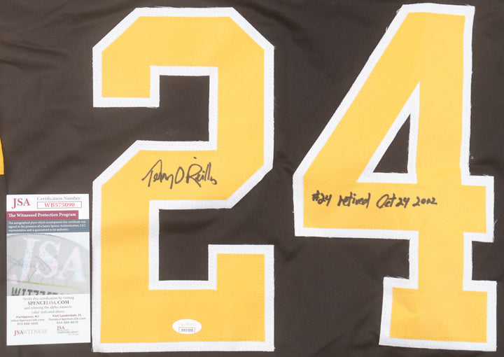 Terry O'Reilly Signed Jersey Inscribed "Retired Oct 24 2002" (JSA COA)