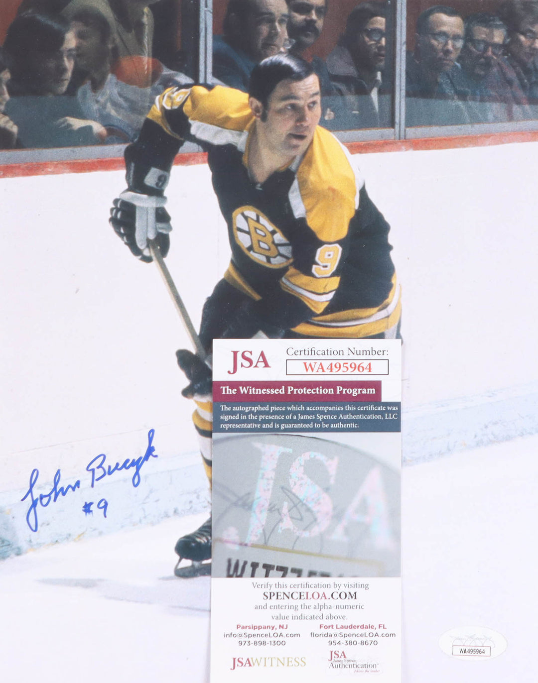 Johnny Bucyk Signed Bruins 8x10 Framed Photo (JSA COA)