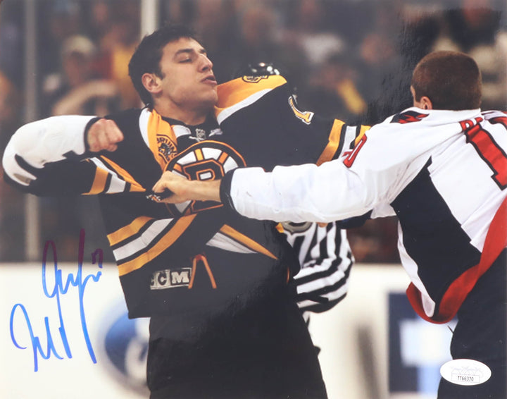 Milan Lucic Signed Bruins 8x10 Framed Photo (JSA COA)