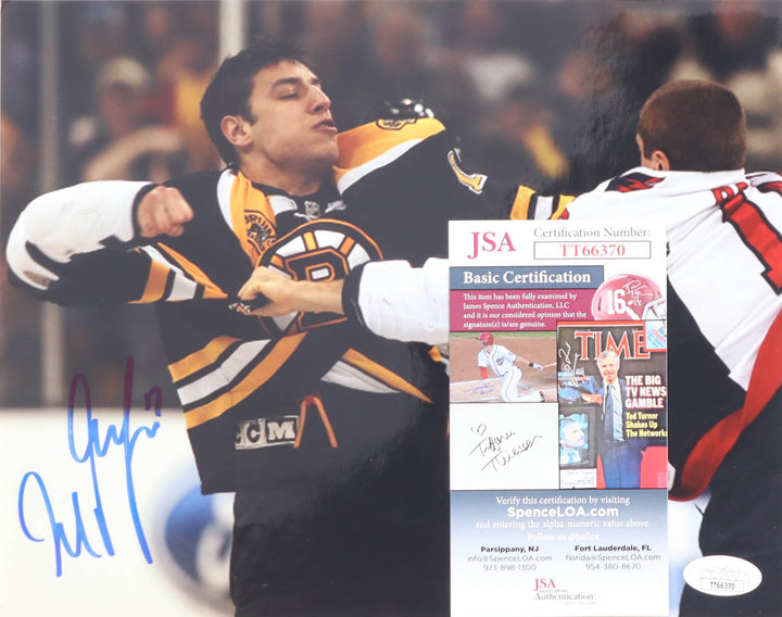 Milan Lucic Signed Bruins 8x10 Framed Photo (JSA COA)