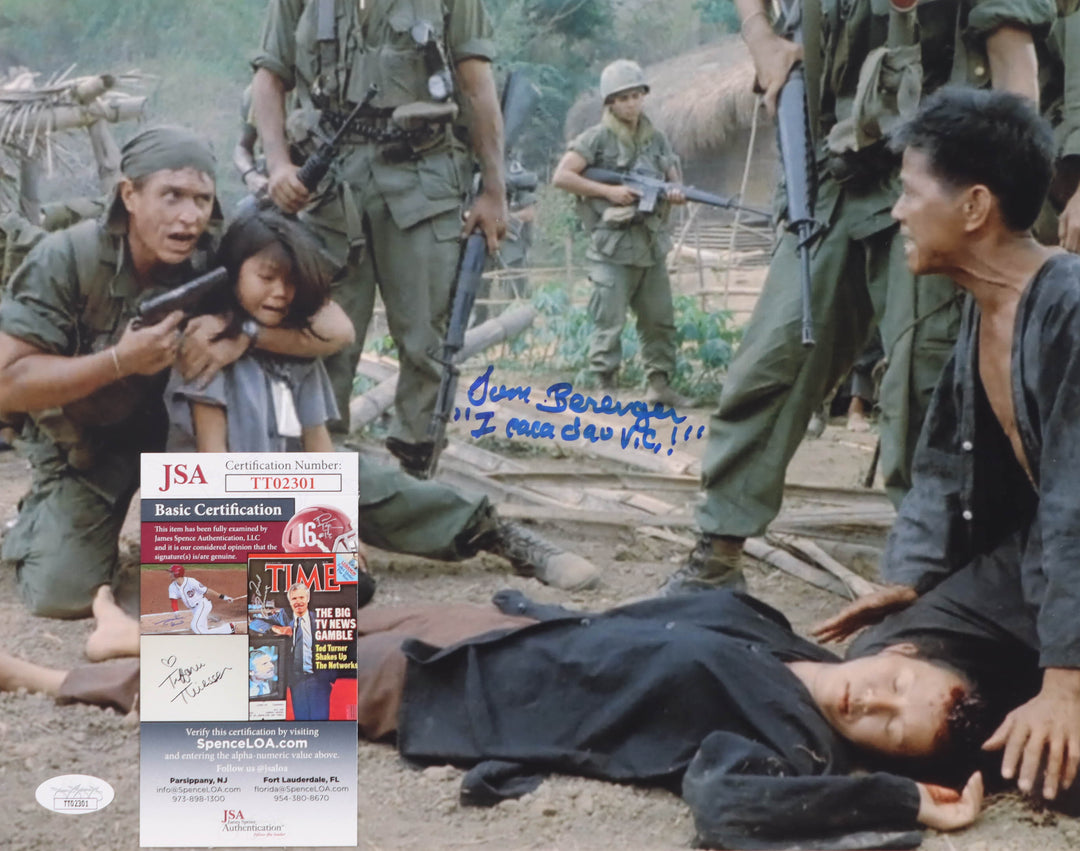 Tom Berenger Signed "Platoon" 11x14 Framed Photo Inscribed "I Caca Dau V.C.!" (JSA)
