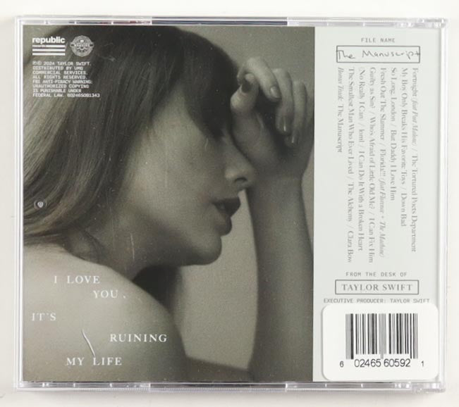 Taylor Swift Signed "The Tortured Poets Department" Framed CD Insert (JSA)
