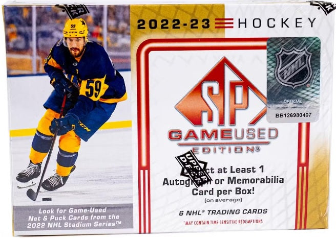 2022/23 Upper Deck SP Game Used Hockey Hobby Box - (6) Cards