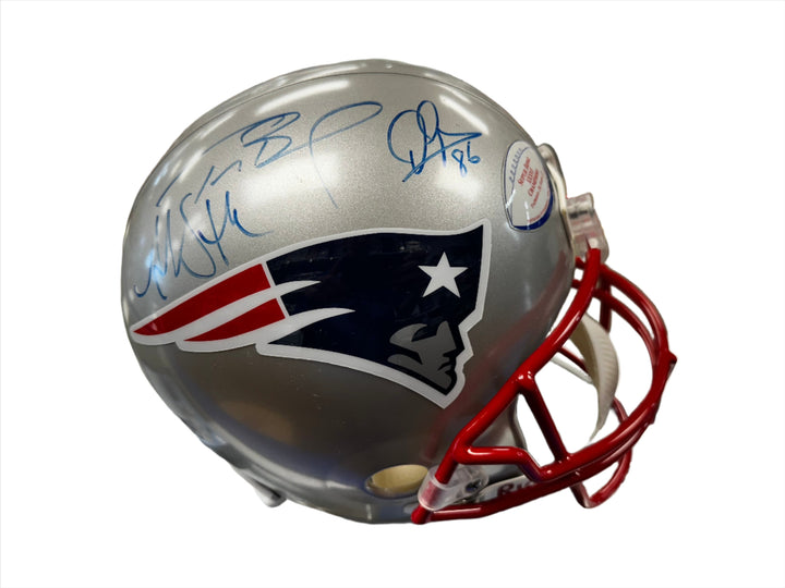 Tom Brady, David Patten & Antowain Smith Signed Patriots Replica Helmet COA Tristar