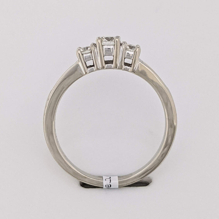14K WHITE .48 CARAT TOTAL WEIGHT I1 J DIAMOND ROUND (9) ESTATE TRINITY RING 3.2 GRAMS