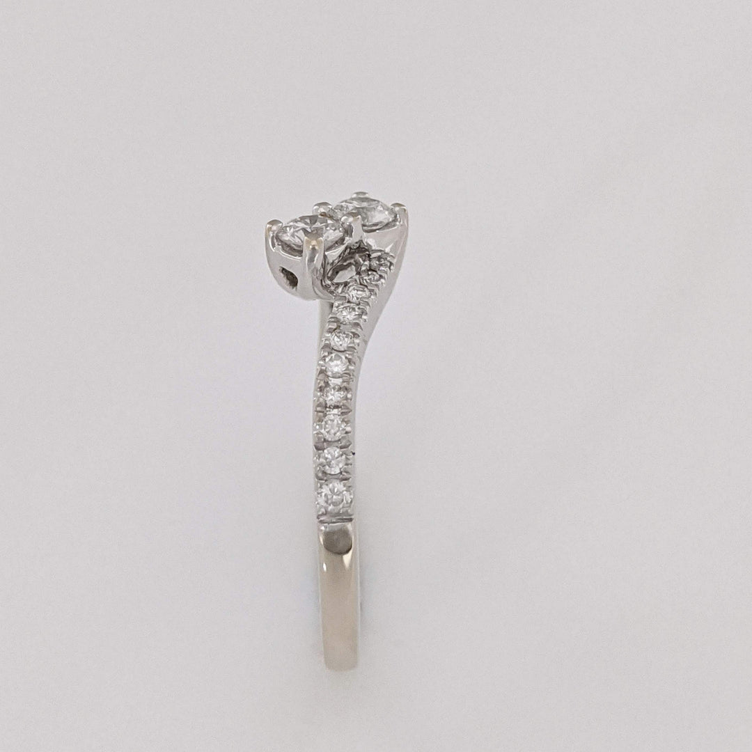 14K WHITE .53 CARAT TOTAL WEIGHT I1 I DIAMOND ROUND (22) BYPASS "EVER US" ESTATE RING 3.1 GRAMS