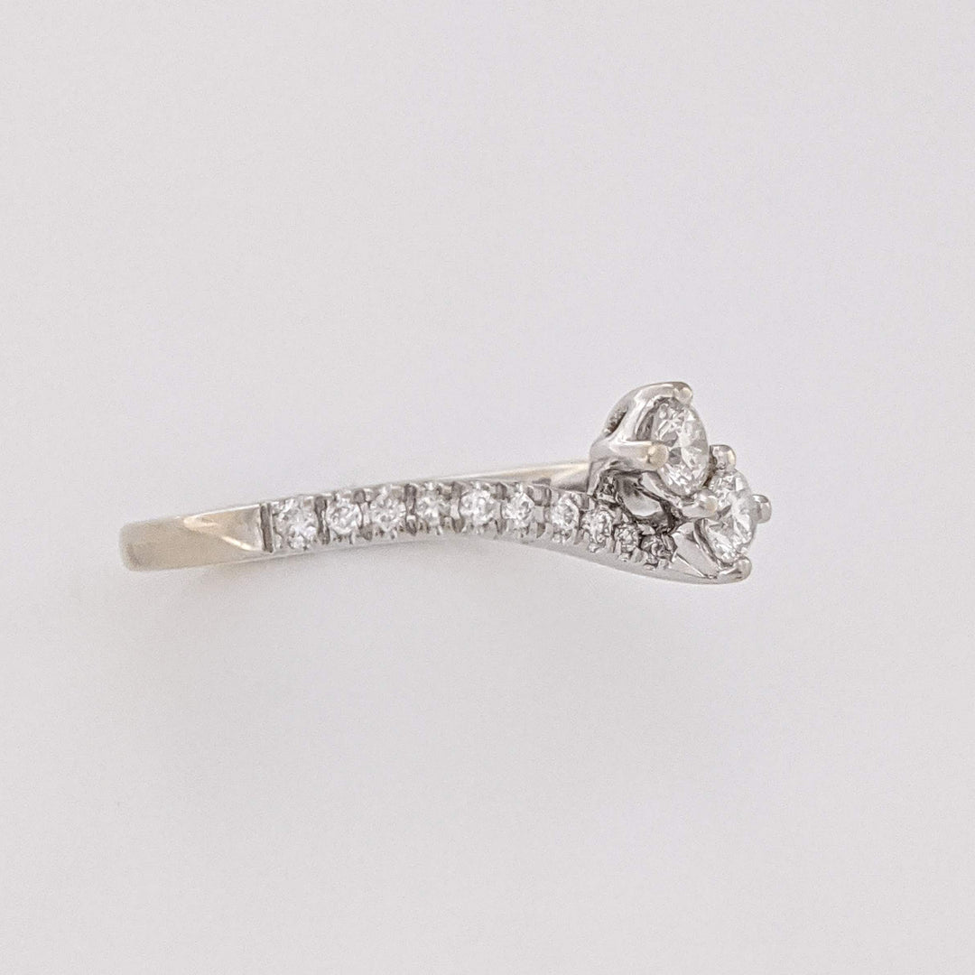 14K WHITE .53 CARAT TOTAL WEIGHT I1 I DIAMOND ROUND (22) BYPASS "EVER US" ESTATE RING 3.1 GRAMS