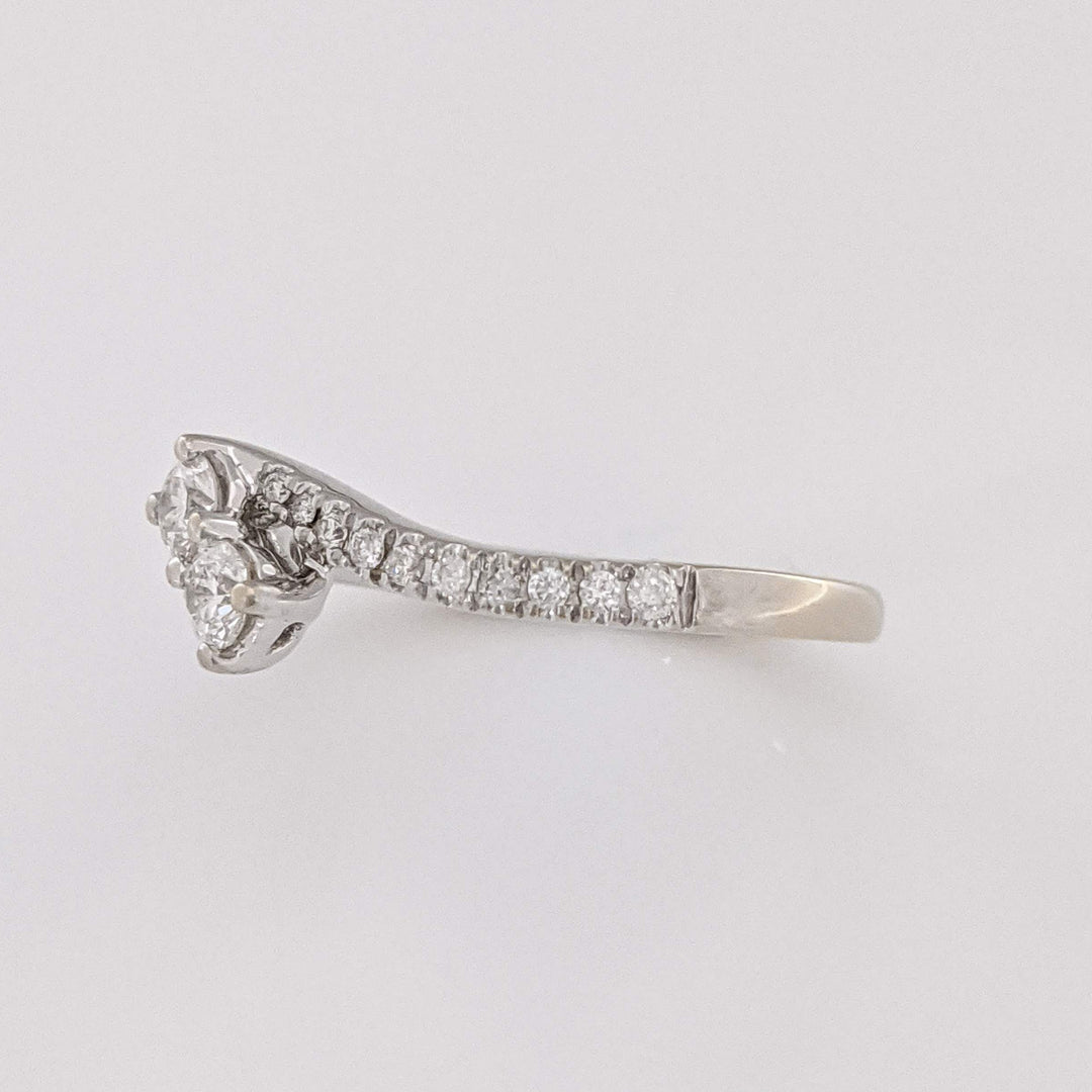 14K WHITE .53 CARAT TOTAL WEIGHT I1 I DIAMOND ROUND (22) BYPASS "EVER US" ESTATE RING 3.1 GRAMS