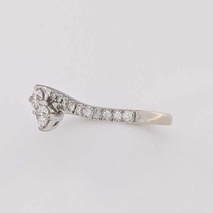 14K WHITE .53 CARAT TOTAL WEIGHT I1 I DIAMOND ROUND (22) BYPASS "EVER US" ESTATE RING 3.1 GRAMS