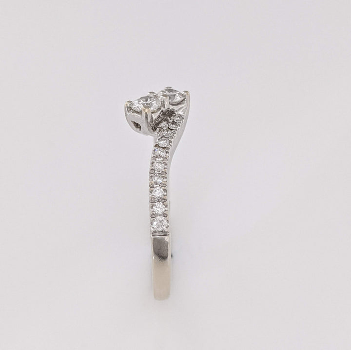 14K WHITE .53 CARAT TOTAL WEIGHT I1 I DIAMOND ROUND (22) BYPASS "EVER US" ESTATE RING 3.1 GRAMS