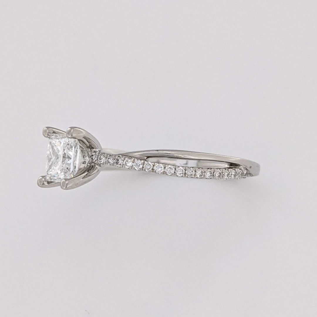 PLATINUM .68 CARAT TOTAL WEIGHT DIAMOND PRINCESS CUT (1) ROUND (36) ESTATE TWIST RING 3.1 GRAMS