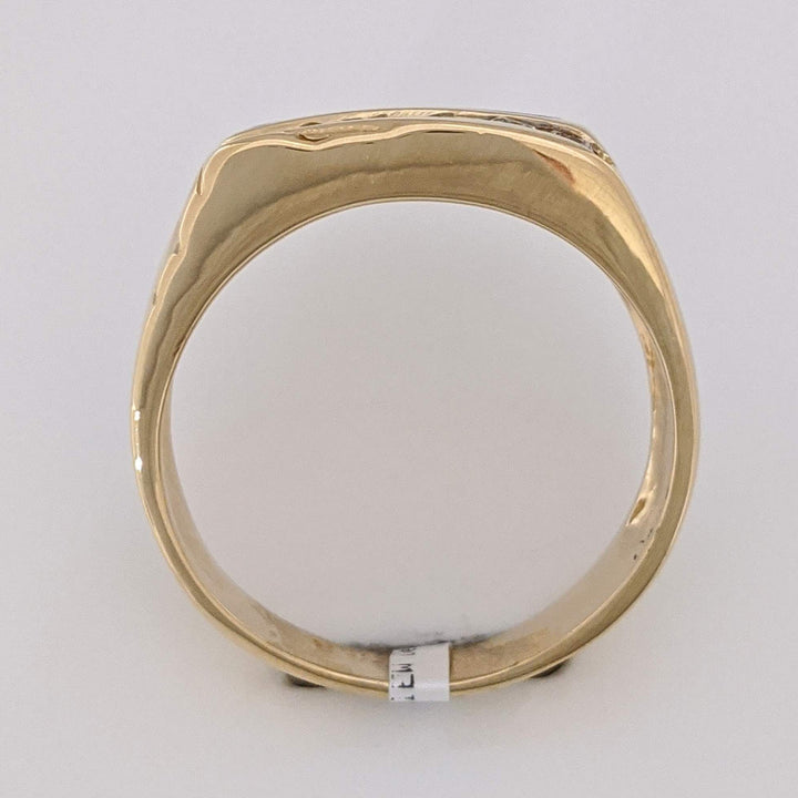 14K DOUBLET OPAL WITH .15 DIAMOND TOTAL WEIGHT (7) ESTATE BAND 8.1 GRAMS