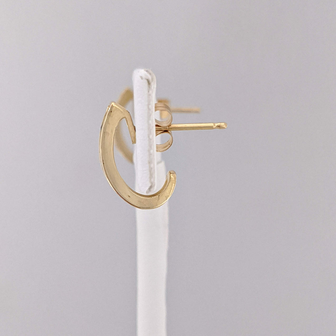 14K SAPPHIRE ROUND (6) 1.5MM WITH (8) MELEE ESTATE CHANNEL J-HOOP ESTATE EARRINGS 1.9 GRAMS