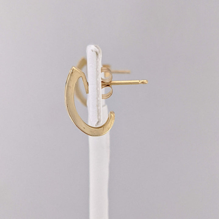 14K SAPPHIRE ROUND (6) 1.5MM WITH (8) MELEE ESTATE CHANNEL J-HOOP ESTATE EARRINGS 1.9 GRAMS