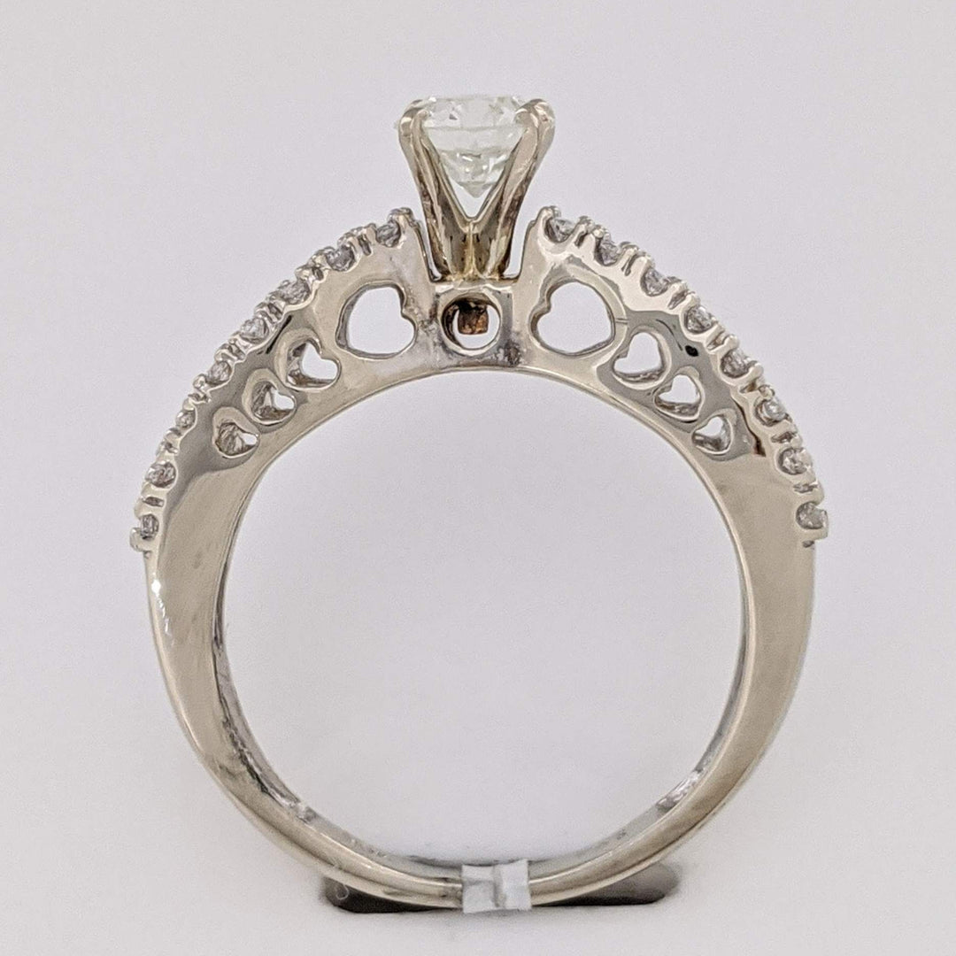 10K TWO-TONE .47 CARAT TOTAL DIAMOND ROUND VVS K WITH (32) MELEE ESTATE RING 3.4 GRAMS
