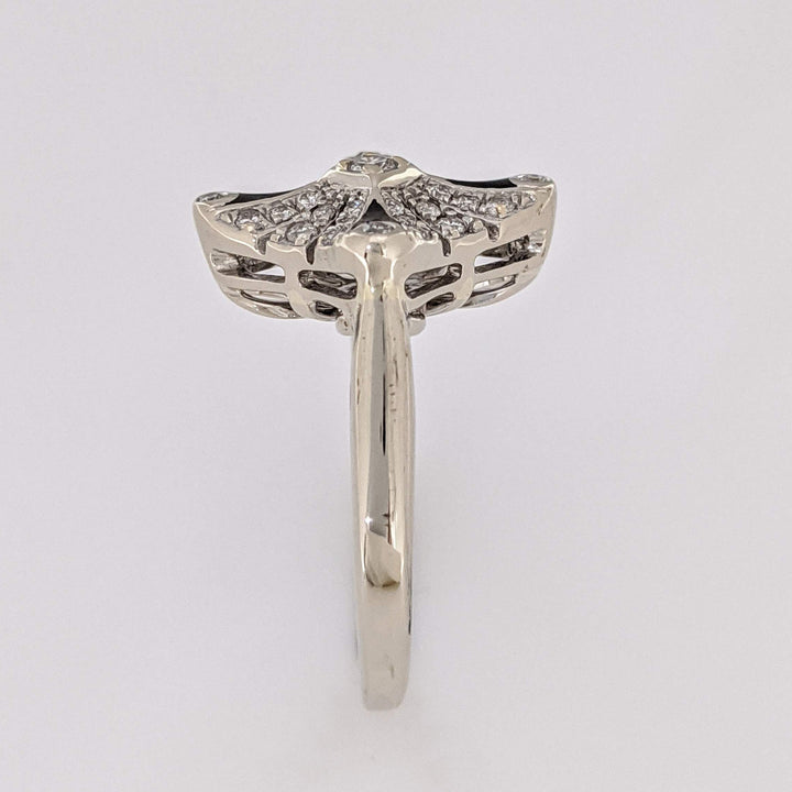 14K WHITE .42 CARAT TOTAL WEIGHT I1 I DIAMOND ROUND (37) SQUARE TOP ESTATE RING 4.2 GRAMS