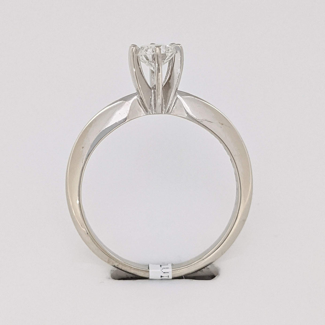 14K WHITE .39 CARAT TOTAL SI1 H DIAMOND ROUND 6 PRONG ESTATE SOLITAIRE RING 2.6 GRAMS