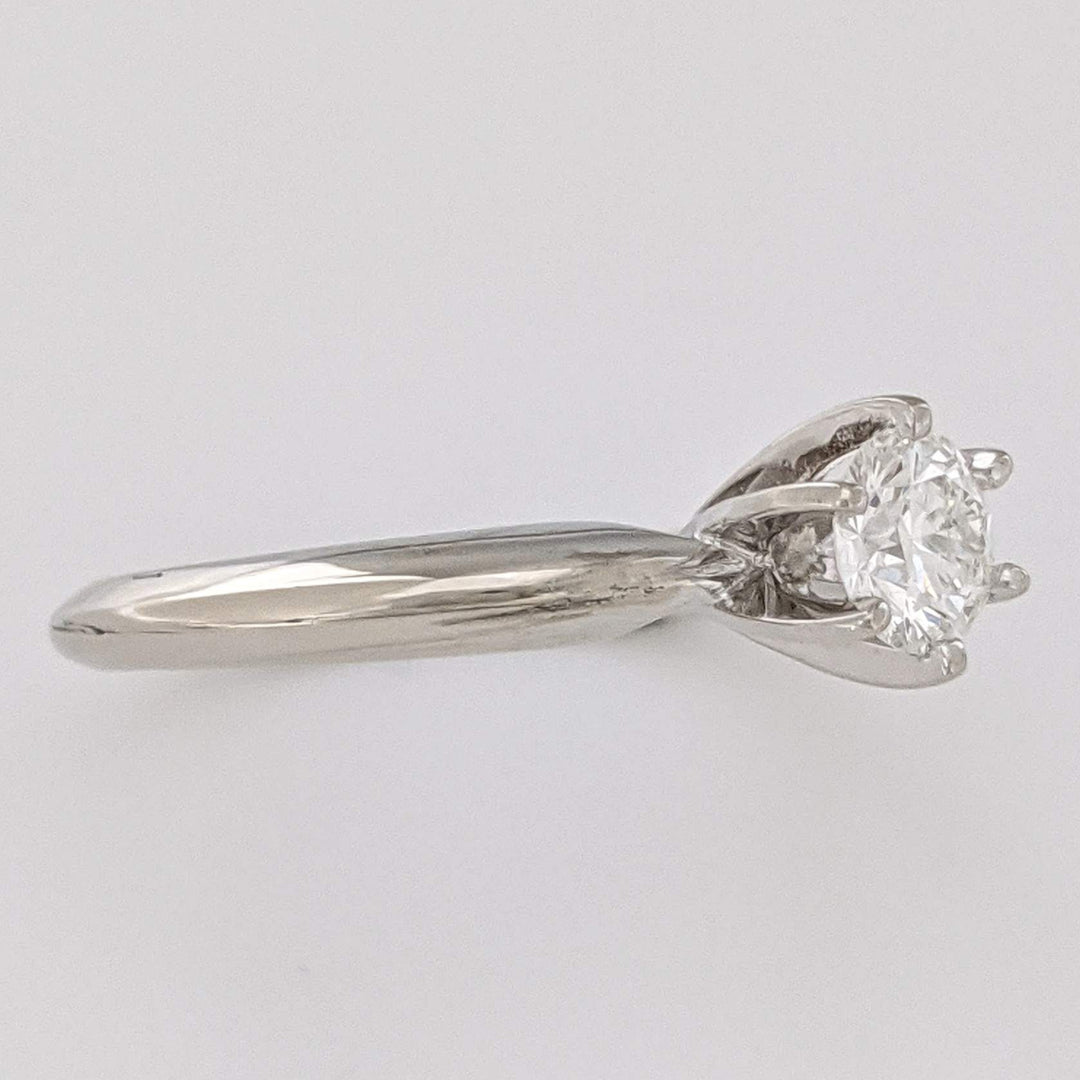 14K WHITE .39 CARAT TOTAL SI1 H DIAMOND ROUND 6 PRONG ESTATE SOLITAIRE RING 2.6 GRAMS