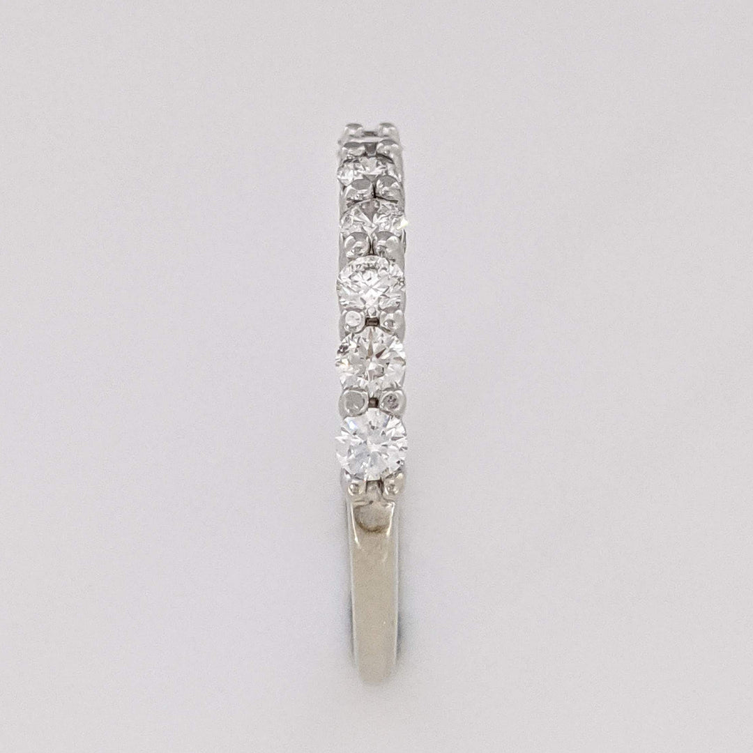 14K WHITE .66 CARAT TOTAL WEIGHT SI1 G DIAMOND ROUND (11) ESTATE BAND 2.2 GRAMS