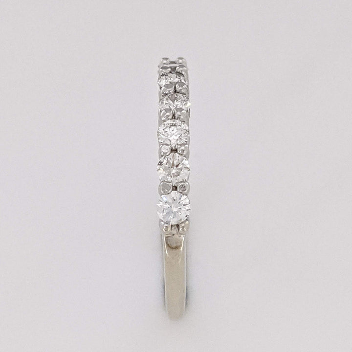 14K WHITE .66 CARAT TOTAL WEIGHT SI1 G DIAMOND ROUND (11) ESTATE BAND 2.2 GRAMS