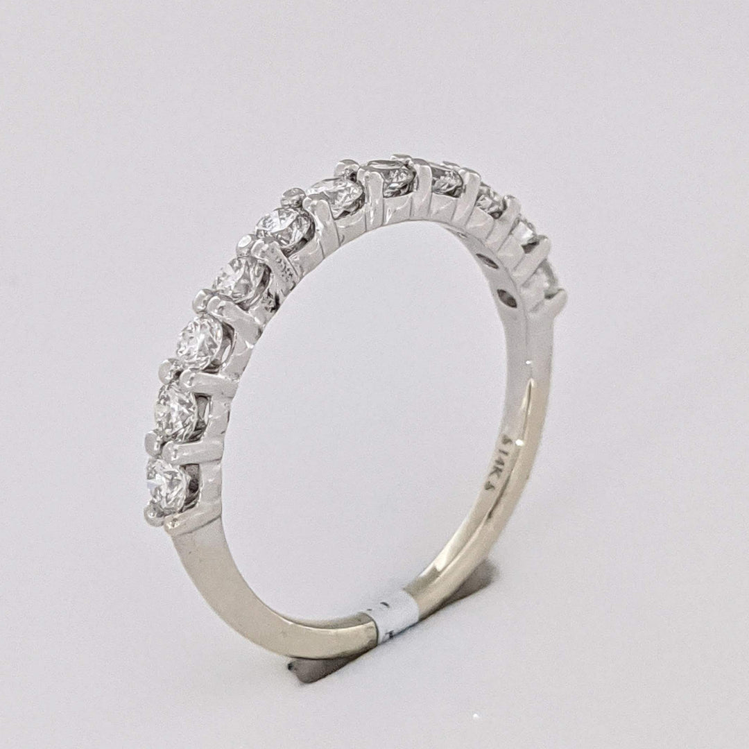 14K WHITE .66 CARAT TOTAL WEIGHT SI1 G DIAMOND ROUND (11) ESTATE BAND 2.2 GRAMS