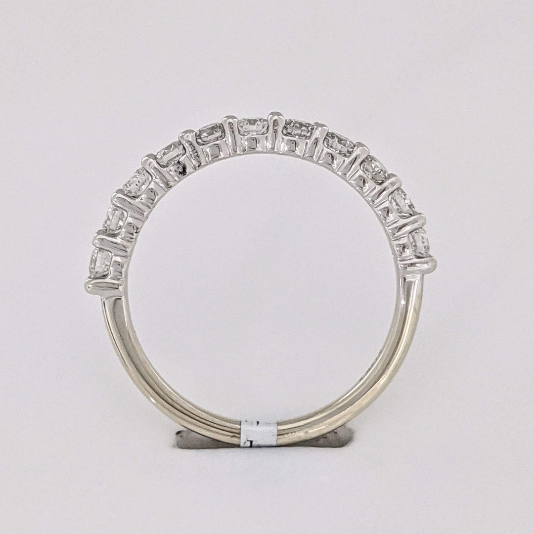 14K WHITE .66 CARAT TOTAL WEIGHT SI1 G DIAMOND ROUND (11) ESTATE BAND 2.2 GRAMS