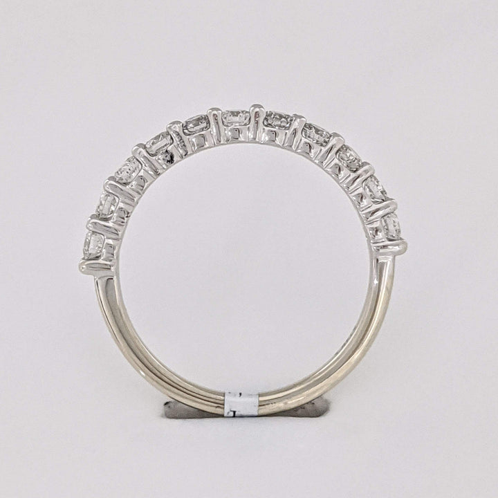 14K WHITE .66 CARAT TOTAL WEIGHT SI1 G DIAMOND ROUND (11) ESTATE BAND 2.2 GRAMS