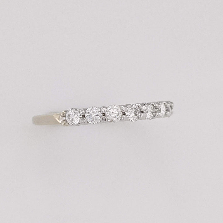 14K WHITE .66 CARAT TOTAL WEIGHT SI1 G DIAMOND ROUND (11) ESTATE BAND 2.2 GRAMS