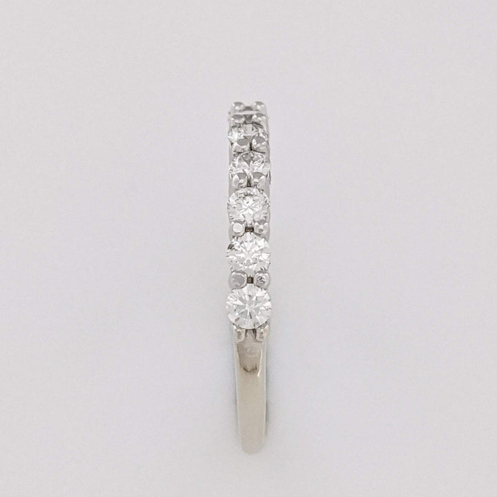 14K WHITE .66 CARAT TOTAL WEIGHT SI1 G DIAMOND ROUND (11) ESTATE BAND 2.2 GRAMS