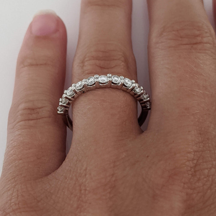 14K WHITE .66 CARAT TOTAL WEIGHT SI1 G DIAMOND ROUND (11) ESTATE BAND 2.2 GRAMS