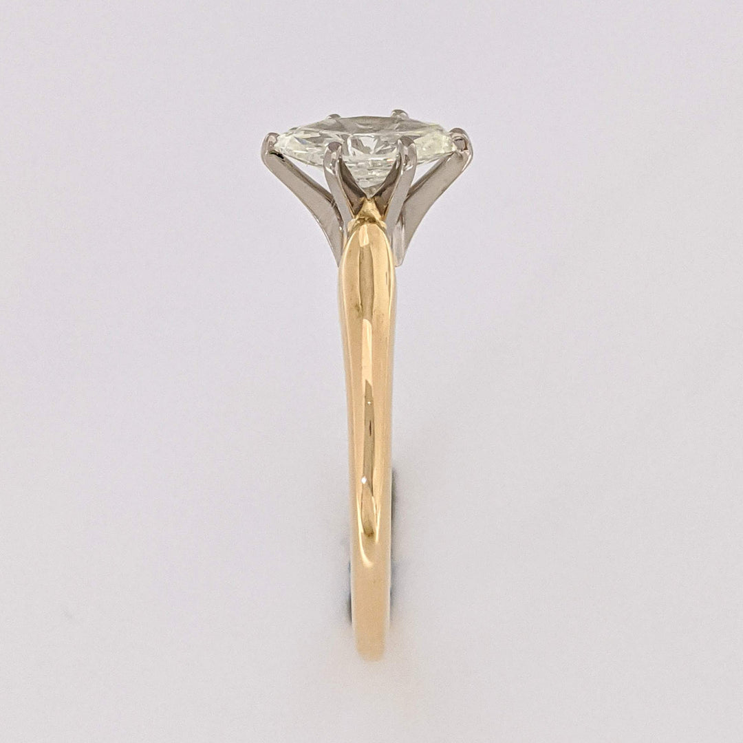 18K .89 CARAT TOTAL SI2 L DIAMOND MARQUISE ESTATE SOLITAIRE RING 4.0 GRAMS