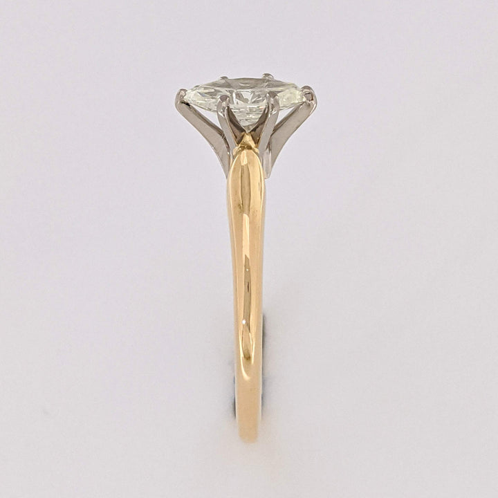 18K .89 CARAT TOTAL SI2 L DIAMOND MARQUISE ESTATE SOLITAIRE RING 4.0 GRAMS