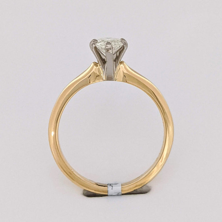18K .89 CARAT TOTAL SI2 L DIAMOND MARQUISE ESTATE SOLITAIRE RING 4.0 GRAMS