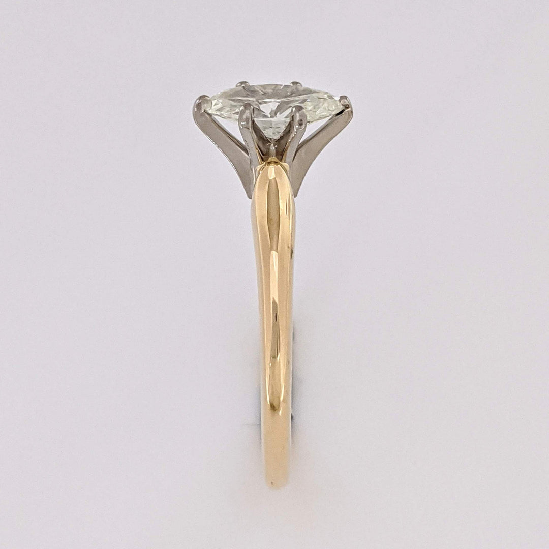 18K .89 CARAT TOTAL SI2 L DIAMOND MARQUISE ESTATE SOLITAIRE RING 4.0 GRAMS