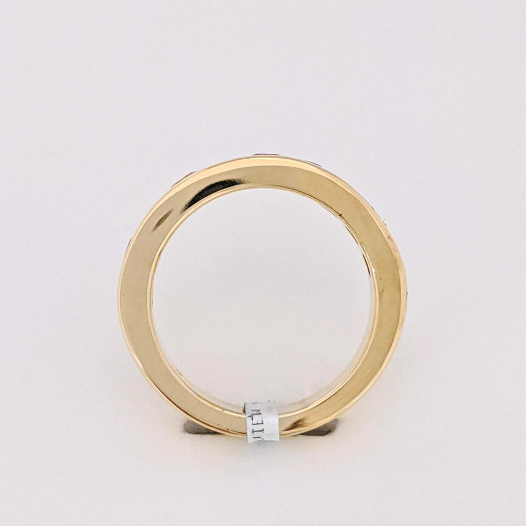 14K SAPPHIRE ROUND (10) MULTI- COLORED ESTATE CHANNEL BAND 6.5 GRAMS