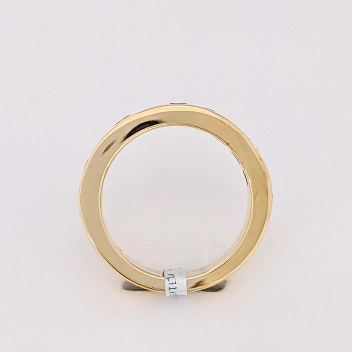 14K SAPPHIRE ROUND (10) MULTI- COLORED ESTATE CHANNEL BAND 6.5 GRAMS