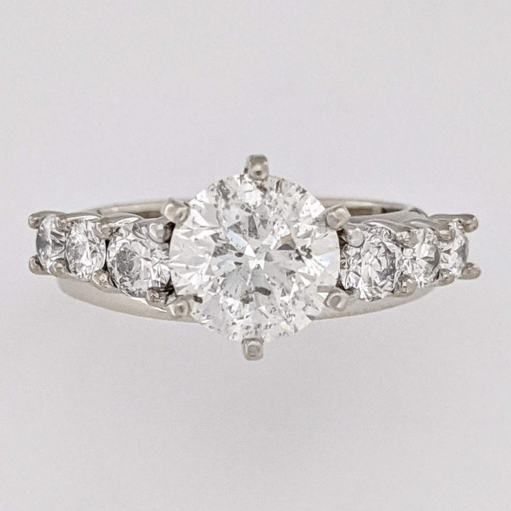 14K WHITE 2.28 CARAT TOTAL WEIGHT I1 I DIAMOND ROUND (7) ESTATE RING/ WRAP SET 5.9 GRAMS