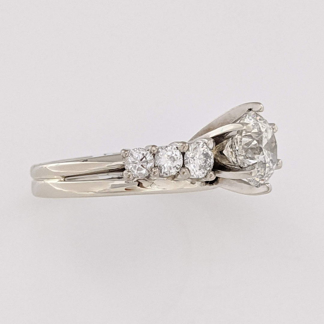 14K WHITE 2.28 CARAT TOTAL WEIGHT I1 I DIAMOND ROUND (7) ESTATE RING/ WRAP SET 5.9 GRAMS
